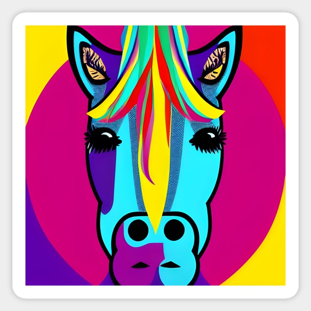 Colorful Horse Sticker by SmartPufferFish